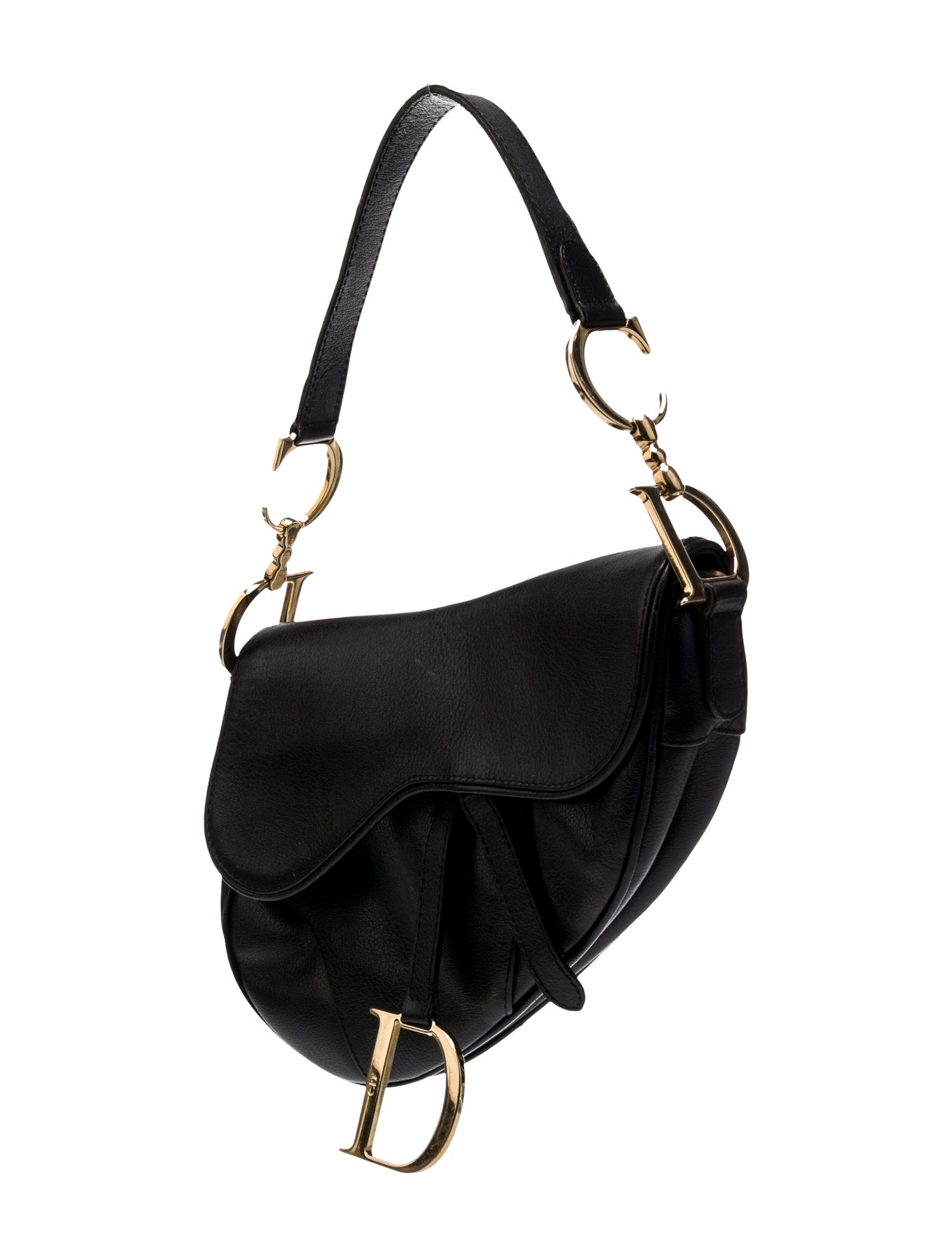 Christian Dior Leather Dior Saddle Grained Calfskin Small